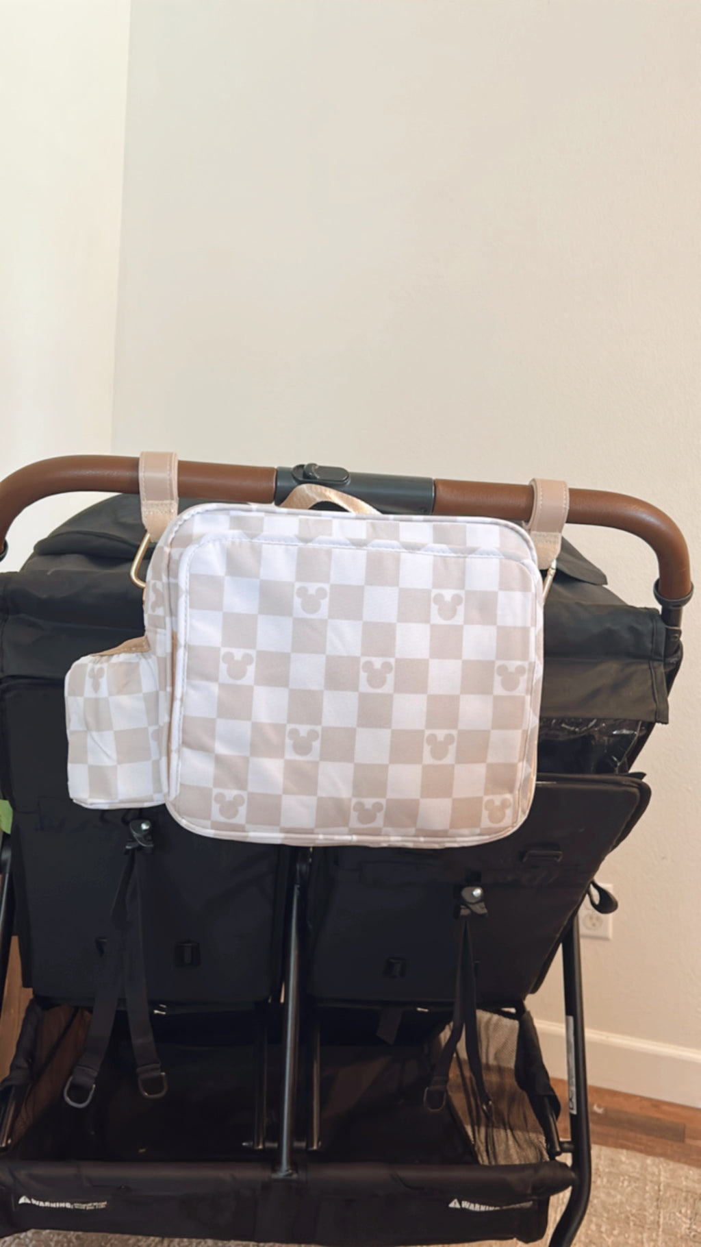 Mouse Checkered Stroller Diaper Bag