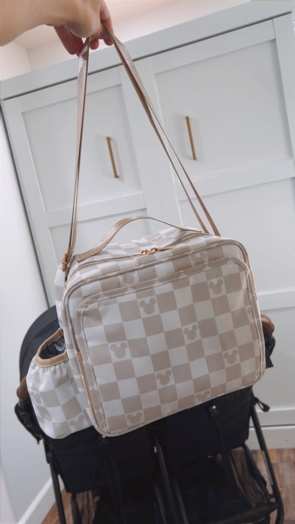 Mouse Checkered Stroller Diaper Bag