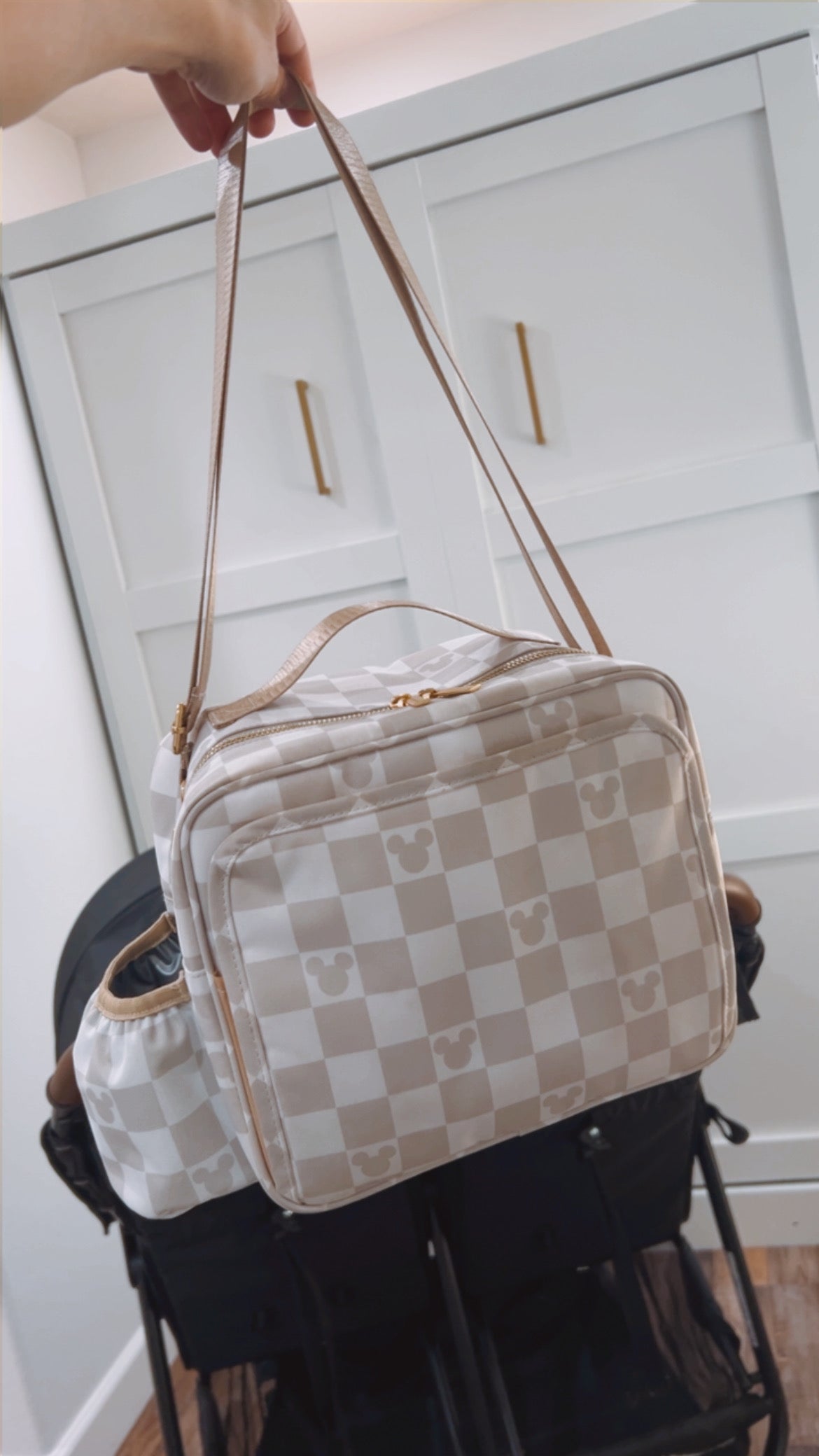 Mouse Checkered Stroller Diaper Bag